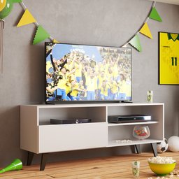 Rack Para TV att 55 Polegadas 3 Nichos 1 Porta Detroit - 6