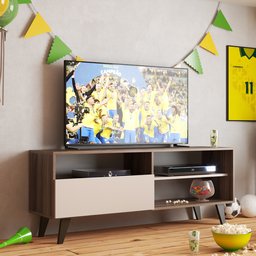 Rack Para TV att 55 Polegadas 3 Nichos 1 Porta Detroit - 6