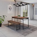 Ver imagem 1 de Conjunto Mesa de Jantar com 1 Banco Estilo Industrial Active Yescasa