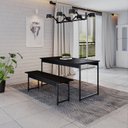 Ver imagem 1 de Conjunto Mesa de Jantar com 1 Banco Estilo Industrial Active Yescasa