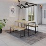 Conjunto Mesa de Jantar com 2 Bancos Estilo Industrial Active Yescasa - 1
