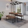 Conjunto Mesa de Jantar com 2 Bancos Estilo Industrial Active Yescasa - 1