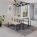 Ver imagem 1 de Conjunto Mesa de Jantar com 2 Bancos Estilo Industrial Active Yescasa