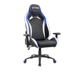 Cadeira Gamer Pc Top Premium Azul Branco e Preto - Reclinável