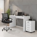 Ver imagem 1 de Escrivaninha Mesa Escritório 127cm com Gaveteiro com Chave Gávea