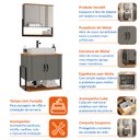 Ver imagem 5 de Conjunto para Banheiro 2 Espelhos Estrutura Metalon com Nichos Londres