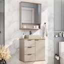 Ver imagem 2 de Conjunto de Banheiro Completo com Gabinete, Cuba e Espelheira 57cm Belfast