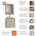 Ver imagem 7 de Conjunto de Banheiro Completo com Gabinete, Cuba e Espelheira 57cm Belfast