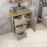 Conjunto de Banheiro Completo com Gabinete, Cuba e Espelheira 57cm Belfast - 3