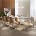 Ver imagem 2 de Conjunto Sala de Jantar Mesa Madeira Maciça Sarah e 8 Cadeiras Roma Mobilare