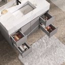 Ver imagem 7 de Conjunto de Banheiro com Gabinete Suspenso, Espelheira com Led e Bancada com Cuba Esculpida