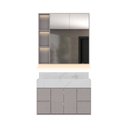 Ver mais imagens de Conjunto de Banheiro com Gabinete Suspenso, Espelheira com Led e Bancada com Cuba Esculpida