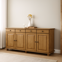 Ver imagem 2 de Buffet Aparador Rústico 100% Madeira Maciça 4 Portas 4 Gavetas Linha Rubi