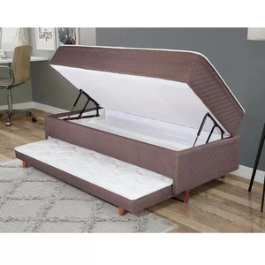 Conjunto Cama Box Solteiro com Baú e Colchão de Molas Ensacadas Cristalflex Barcelona 4000639 Marrom