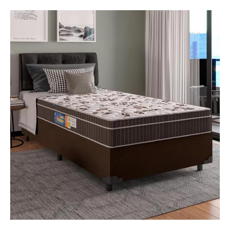 Colchão Solteiro Polar Espuma Orthoface Polar 88x188x25cm Marrom Suporta até 120kg