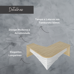Mesa para Escritório em L Diretor em Tamburato  - 13