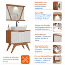 Ver imagem 7 de Conjunto para Banheiro Completo com Gabinete Madeira Maciça Cuba Sobrepor e Espelho com LED - Linha ÔNIX 80cm