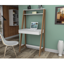 Ver imagem 3 de Escrivaninha Estante Escada Urban 1 Gaveta 73cm Industrial Appunto Branca E Castanho