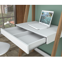 Ver imagem 4 de Escrivaninha Estante Escada Urban 1 Gaveta 73cm Industrial Appunto Branca E Castanho