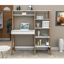 Ver imagem 1 de Escrivaninha com Estante Escada Urban 1 Gaveta 5 Prateleiras 120,5cm Appunto Branca E Castanho