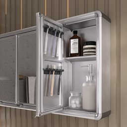 Espelheira para Banheiro 3 Portas em Alumínio 73cmx45cm Plus  - 3