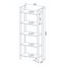 Estante para Livros 5 Prateleiras 165,5cmx65cm AZ - 7