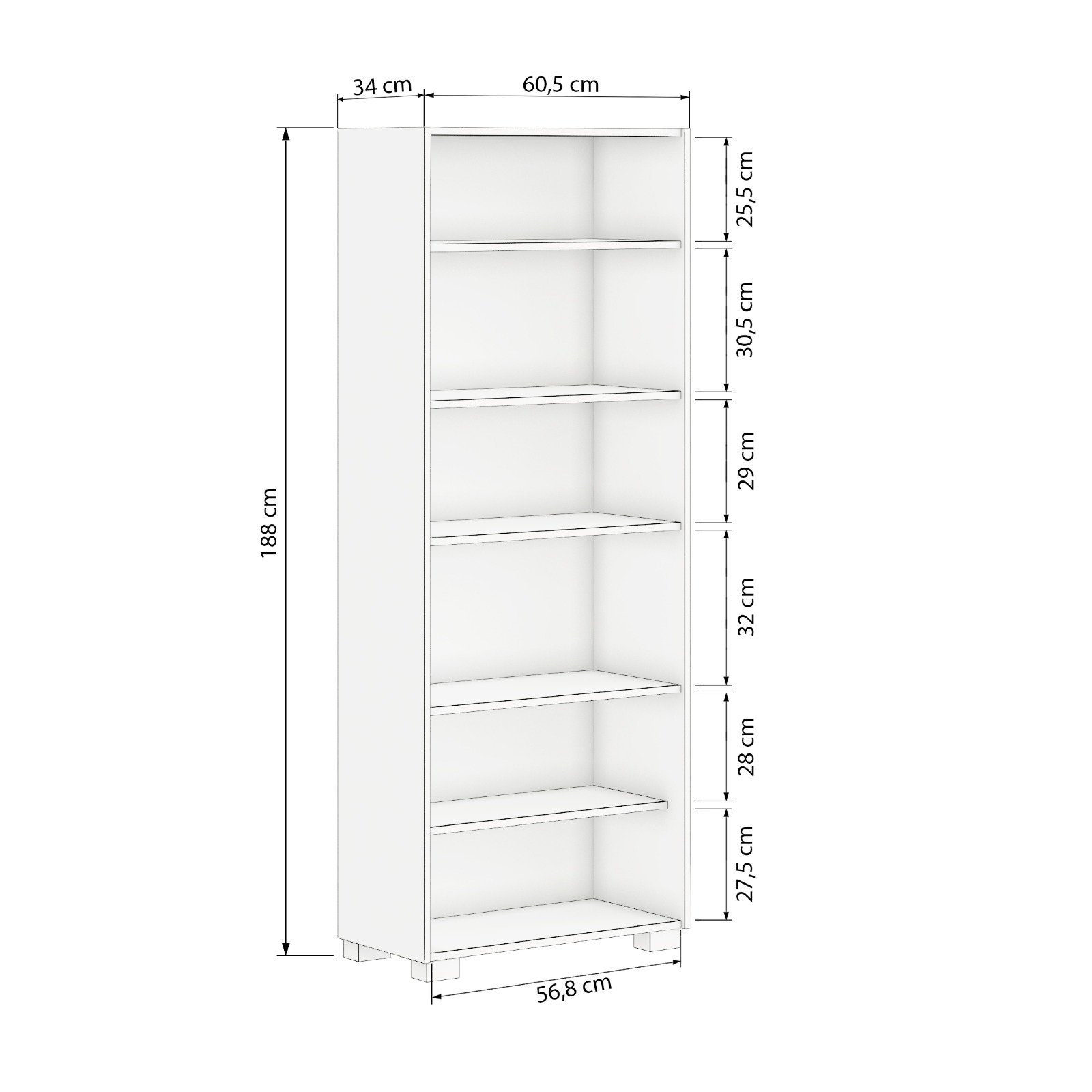 Kit 3 Estantes para Livros 5 Prateleiras 188cmx181,5cm Office - 6