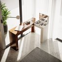 Ver imagem 4 de Escrivaninha Mesa Escritório Penteadeira em L Porta Objetos 135x82cm Jade