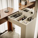 Ver imagem 3 de Escrivaninha Mesa Escritório Penteadeira em L Porta Objetos 135x82cm Jade