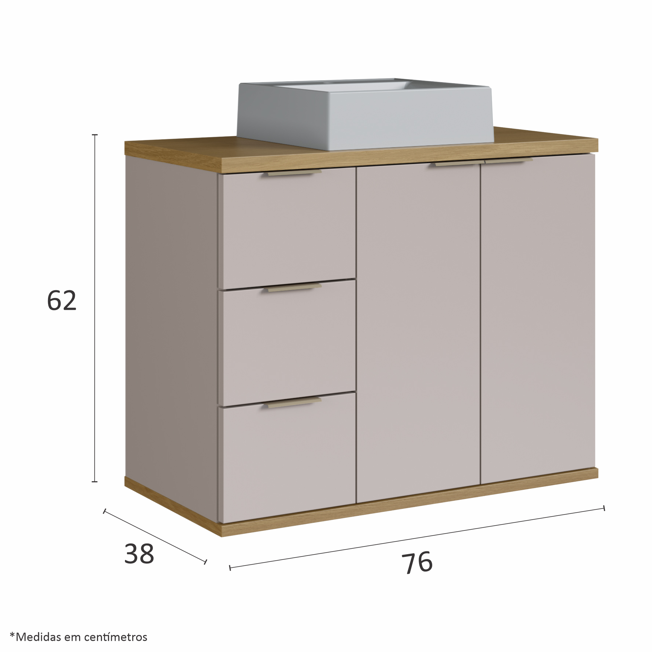 Gabinete de Banheiro com Cuba Galway 76cm - 9