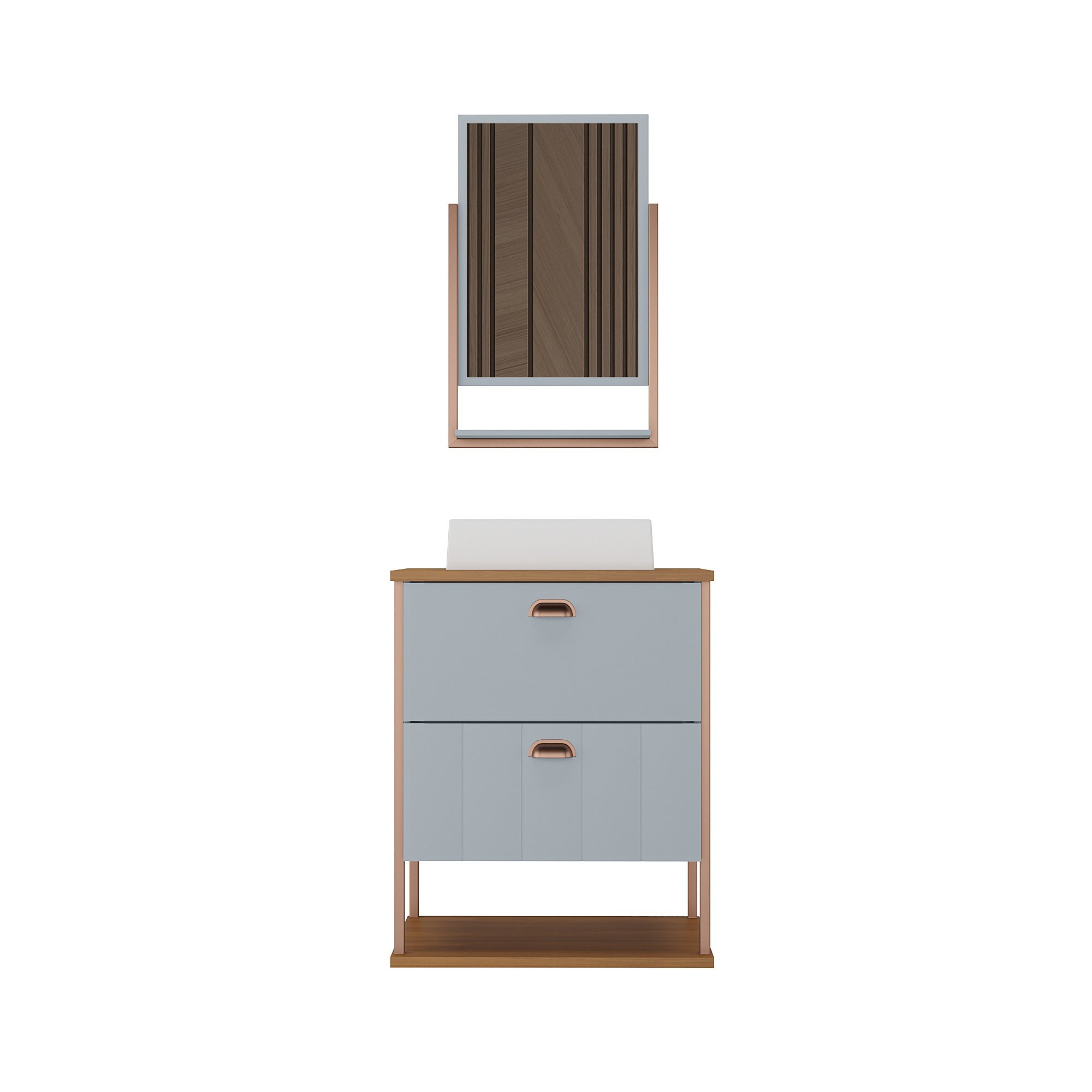 Gabinete Suspenso com Cuba e Espelheira 60cm Olivia Espresso Móveis - 7