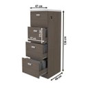 Ver imagem 3 de Gaveteiro Arquivo para Pasta Suspensa com Chave 4 Gavetas 1004 Kappesberg