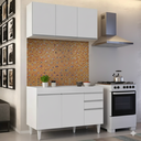 Ver imagem 1 de Armário Aéreo Virgínia e Balcão Para Pia 120cm Michigan Branco - Lumil Lumil Móveis