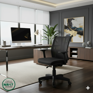 Cadeira de Escritório Diretor Giratória Executiva Addit Crepe Preto Frisokar