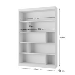 Estante para Livros 4 Prateleiras 181cmx120cm Home Office Espresso Móveis - 5