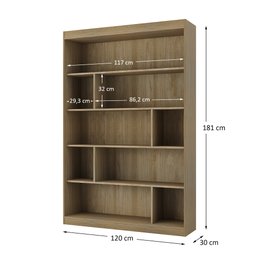 Estante para Livros 4 Prateleiras 181cmx240cm Home Office Espresso Móveis - 9