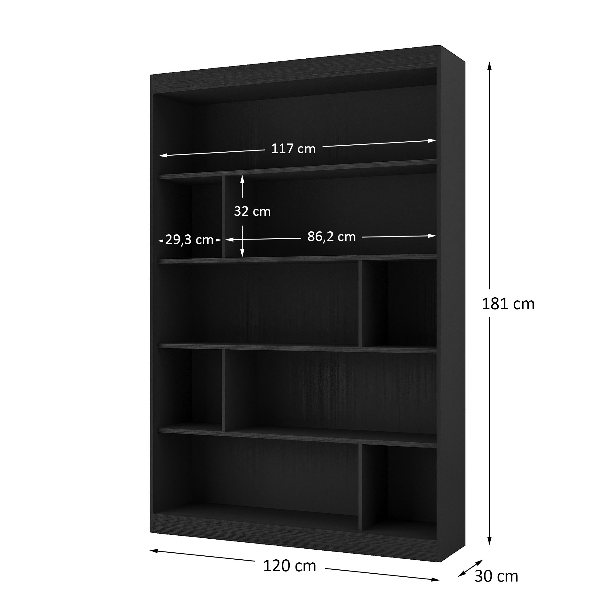Estante para Livros 4 Prateleiras 181cmx120cm Home Office Espresso Móveis - 5