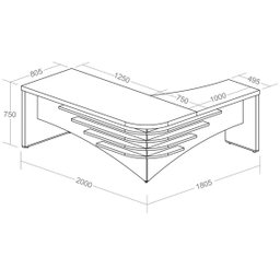 Mesa para Escritório Diretor em L Tamburato e Elegante - 5
