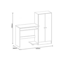 Mesa para Computador com Armário 2 Portas Irlanda  - 4