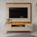 Ver imagem 1 de Rack com Painel Ripado até 70 Polegadas com LED 180cm Pés Madeira Maciça Orlando São Paulo