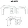 Mesa para Escritório em L com 3 Gaveta Me4101  - 15