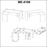 Mesa para Escritório em L com 3 Gavetas Me4106  - 4