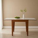 Ver imagem 2 de Mesa de Jantar Extensível Tampo com Vidro e Pés em Madeira Maciça Tock