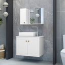 Ver imagem 1 de Gabinete para Banheiro com Cuba de Sobrepor e Espelheira 60cm Clean