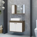 Ver imagem 1 de Gabinete para Banheiro com Cuba de Sobrepor e Espelheira 60cm Clean