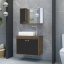 Ver imagem 1 de Gabinete para Banheiro com Cuba de Sobrepor e Espelheira 60cm Clean