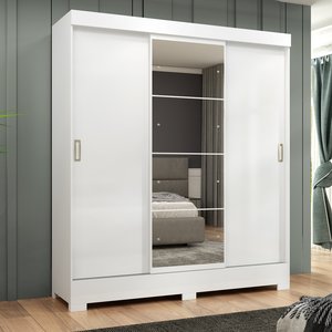 Guarda-Roupa Casal com Espelho 3 Portas 2 Gavetas Atenas Yescasa