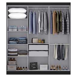 Guarda Roupa Casal 6 Portas em MDP 180cm Paris Espresso Móveis - 5
