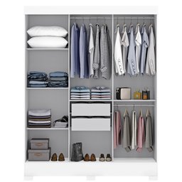 Guarda-Roupa Casal 3 Portas 2 Gavetas Atenas Yescasa - 4