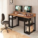 Ver imagem 1 de Escrivaninha Mesa Escritório Mesa Gamer com Nichos Cordoba 140cm Yescasa Pinho E Preto